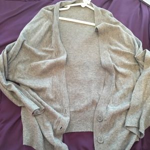 Grey slightly cropped cardigan